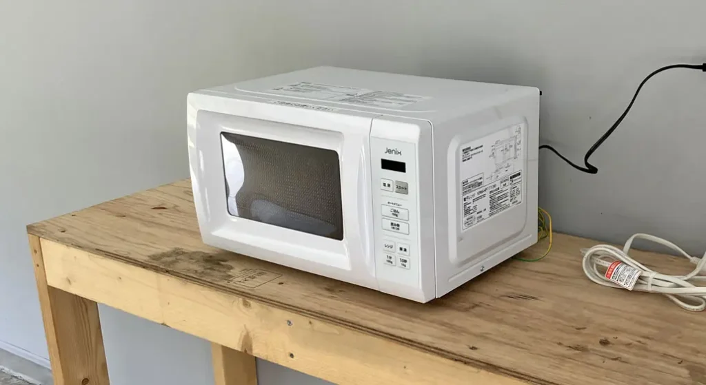 くれあそびの炊事場にある電子レンジ