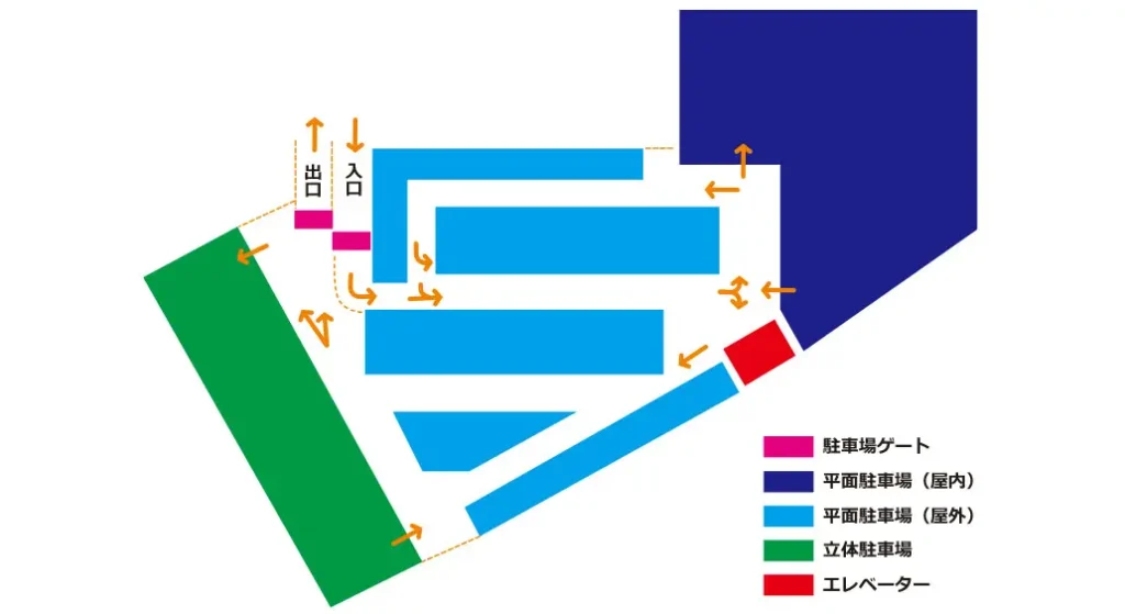 ディズニーシーホテルミラコスタの駐車場の平面図